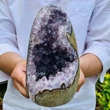 3.96LB Natural Amethyst geode quartz cluster crystal specimen Healing picture