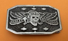 Vintage RARE 1975 Harley Davidson Winged Skull American Belt Buckle Model #602 picture