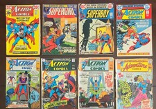 DC Superman Comic Lot 8 Books 1969-1972 Action Adventure Superboy Vintage picture