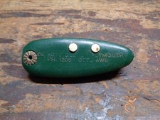 RARE 1950s vintage DESOTO Glover PLYMOUTH Ottumwa advertising keychain fob picture