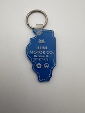 Illini Motor Co. Decatur Illinois Plymouth Volkswagen Vintage Dealer Keychain picture