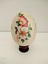 Unique ceramic egg with wood stand 3.75” picture
