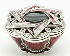 Star of David trinket box by Edgar Berebi Hand Enameled w/Swarovski Crystals picture