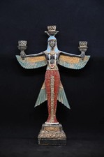Rare Ancient Egyptian Antiquities Winged Isis Statue Goddess Of Love Egyptian BC picture