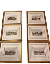 Set of 5 Vintage Paris Architectural Engravings-Gold Frames - 10 1/4 x 8 3/4 picture