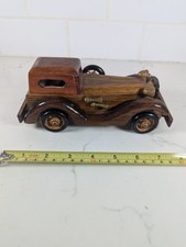 Wooden Collectible Vintage Classic Open Top Model Car Wheels Spin picture