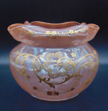 French Legras Apricot to Neodymium/ Alexandrite Enameled Floral Art Glass Vase picture