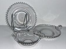 Vintage Imperial Glass CANDLEWICK Plate Condiment Sauce Bowl Heart Dish LOT picture