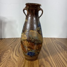 Vintage 1928 Roseville Pottery ‘Dahlrose’ vase 369-10 Double Handled 10 Inch picture
