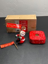 VTG 1958 HOLT HOWARD Santa CANDLE HUGGER Climber Chimney Brick Base Christmas S3 picture