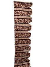French Antique Scalloped Brown Ground With Floral Pattern Cotton Textile.5 Yards picture