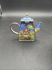 Kelvin Chen Enamel Bulldog Beach Teapot Trinket Box No 15 2006 COA picture
