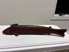 Authentic Oscar Peterson Fish Decoy 9” Trout - Verified Guyette & Deeter Folk Ar picture