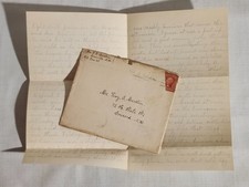 Handwritten Letter Envelope 1908 Scrapbook Ephemera Junk Smash Journal picture
