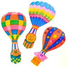 **VINTAGE**    Pearly HOT AIR BALLOONS Sandylion Stickers- 1 square picture