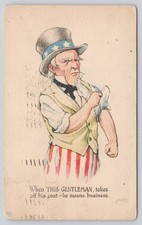 Uncle Sam Means Business - Patriotic Postcard WWI 1917 Nashville TN picture