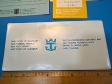 1986 Royal Caribbean Vinyl Document Sleeve &  MS Song of America vtg picture