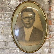 Late 19th, Early 20th Photo/Print African American Man / Bubble Convex Glass,  picture