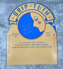Antique 1920s Grip-Tuth Counter Display Die-Cut Litho Art Deco Flapper Diadem picture