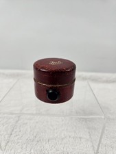 Vintage 1800's Traveling Inkwell  Brass & Leather Glass has Bubbles picture