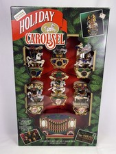 Vintage Mr Christmas Holiday Carousel Works 1992 Musical Boxed Moving Horses picture