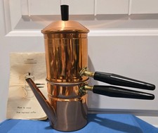 Vtg. NEW DOURO Copper Flip Drip Coffee Expresso Maker Pot B & M, Inc. Taiwan picture