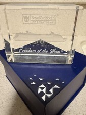 Royal Caribbean Freedom of the Seas 3D Laser Etched Crystal Block picture