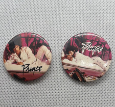 Prince Musician Pinback Buttons Lot of 2, Music Theme Collectible Badges picture