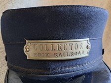 VERY RARE ERIE RAILROAD COLLECTOR HAT TRAIN W BADGE NAVY BLUE W VISOR picture