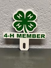 4-H Member Metal Plate Topper Four Leaf Clover Girl Boy Scout Camp Gas Oil Sign picture