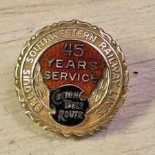 Rare vtg 10k Gold Cotton Belt Route 45 Years St Louis southwestern Railroad Pin picture
