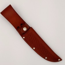 Fixed Blade Knife Belt Sheath for 5in. Blades Genuine Leather Tan Brown picture