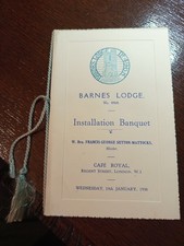 1938 Barnes Lodge 4968 Installation Banquet London  Freemasonry masonic/937 picture