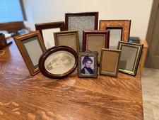 Lot Of 10 Photo Frames Plastic/Wood/metal/multi Color Lot #7 picture