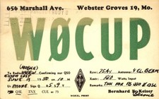 QSL W0CUP Webster Groves Missouri to Birmingham Alabama Radiocard 1950 picture