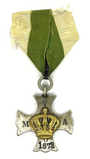 Antique 1873 Crowned Cross Medal Silver Gilt European Decoration Original picture