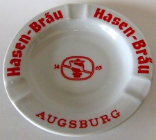 🍺 Vintage Hasen-Brau Beer Ceramic Ashtray Rastal Germany Augsburg Bavaria 5.25