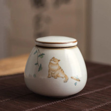 Ceramic Tea Canisters Lovely Cat Loose Tea Storage picture