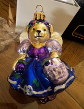 NWT Christopher Radko Muffy VanderBear Plum Fairy Glass Bear Angel Ornament picture