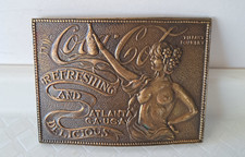 Vintage 1970s Coca-Cola Belt Buckle Art Nouveau Nude Tiffany Foundry JJ Willard picture