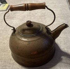Vintage Pre-1968 Revere Ware 1801 Solid Copper Tea Kettle Double Circle Stamp picture