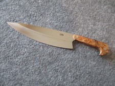 DOUG ASHBY CUSTOM CHEFS KNIFE BURL WOOD HANDLE - DALLAS TX - STAMPED # 1 picture