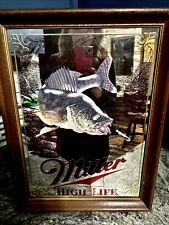 RARE Miller High Life Sportsman Series Bar Mirror Walleye picture