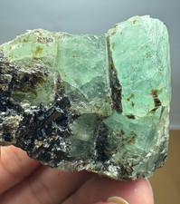 431 CT High Quality Baryl War Green Emerald Crystal On Matrix From Chitral@PAK picture