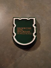 Vintage Windsor Court Hotel New Orleans Ceramic Ashtray Green Gold 1980s 3.5” picture