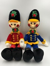 Vintage Windsor Collection Christmas Decor Plush Soldiers Set of 2 picture