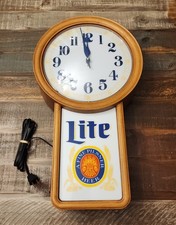 Vintage 80s Miller Lite Beer Lighted Clock Sign Working New Old Stock Rare picture
