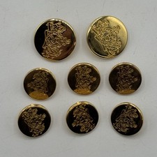 Vintage Stafford Blazer Golden Buttons Replacement Crest Logo 15mm 20mm Set 8 picture