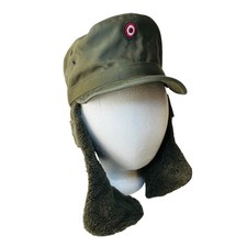 57 Austrian Winter Army Hat Cap 1986 AUSTROWAREN Quilted Fleece Lined Ear Flaps picture