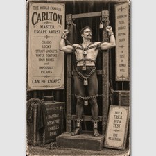 Circus Escape Artist Vintage Freak Photo Print Oddity Preformer Odd Sideshow 382 picture